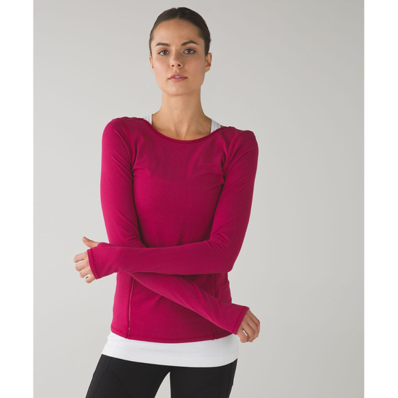 RARE Lululemon Boat Neck Slim Long Sleeve Tee Berry 10 NWOT - Picture 5 of 13
